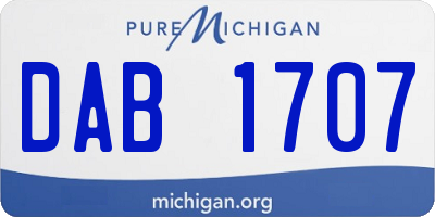 MI license plate DAB1707