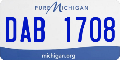 MI license plate DAB1708