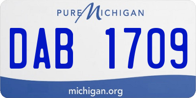 MI license plate DAB1709