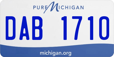 MI license plate DAB1710