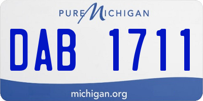 MI license plate DAB1711