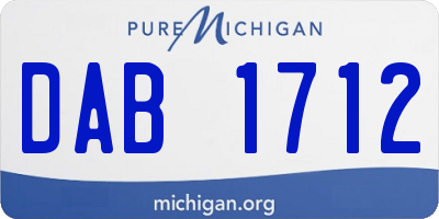 MI license plate DAB1712