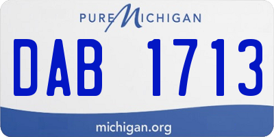 MI license plate DAB1713