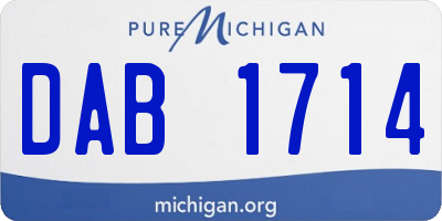 MI license plate DAB1714