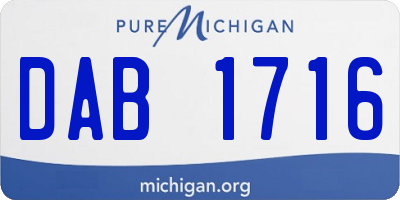 MI license plate DAB1716