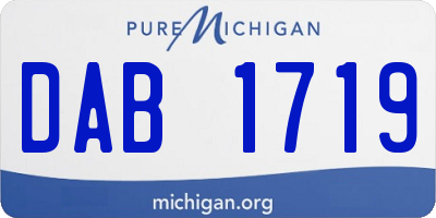MI license plate DAB1719
