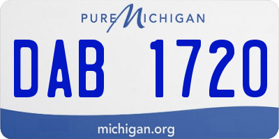 MI license plate DAB1720