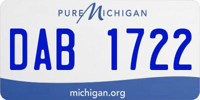 MI license plate DAB1722