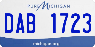 MI license plate DAB1723