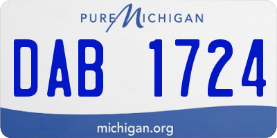 MI license plate DAB1724