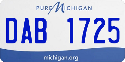 MI license plate DAB1725