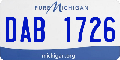 MI license plate DAB1726