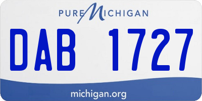 MI license plate DAB1727
