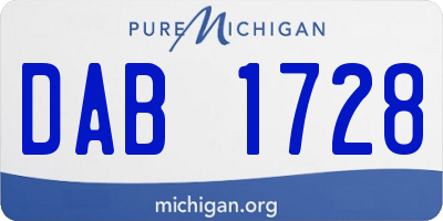 MI license plate DAB1728