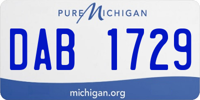 MI license plate DAB1729