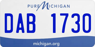 MI license plate DAB1730