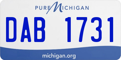 MI license plate DAB1731
