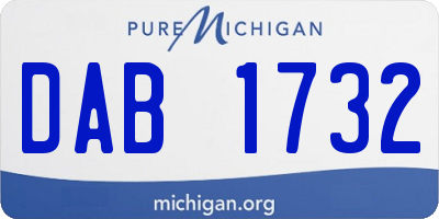 MI license plate DAB1732