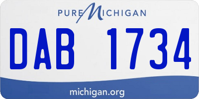 MI license plate DAB1734
