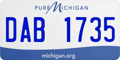 MI license plate DAB1735