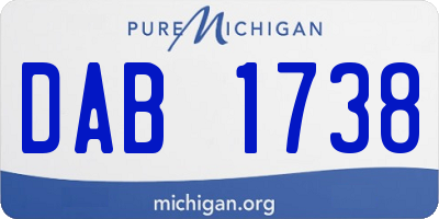 MI license plate DAB1738