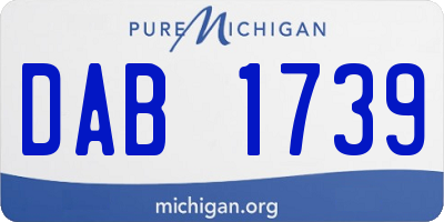 MI license plate DAB1739
