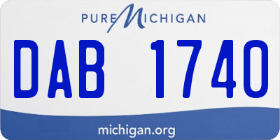 MI license plate DAB1740