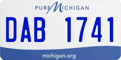 MI license plate DAB1741