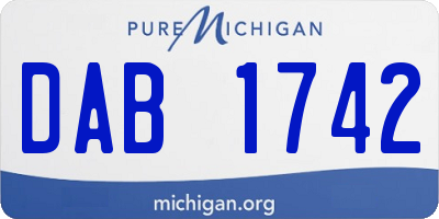 MI license plate DAB1742