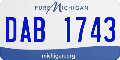 MI license plate DAB1743