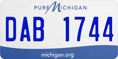 MI license plate DAB1744