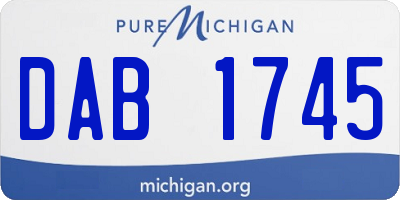 MI license plate DAB1745