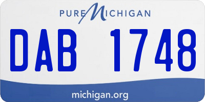 MI license plate DAB1748