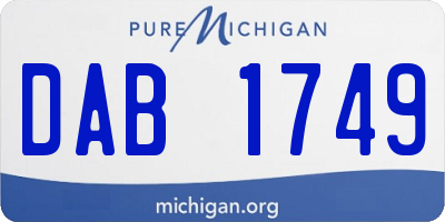 MI license plate DAB1749