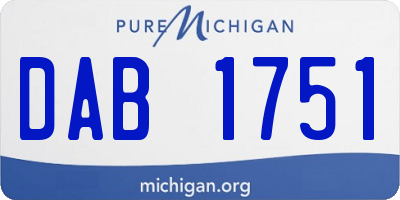 MI license plate DAB1751