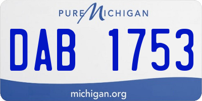 MI license plate DAB1753