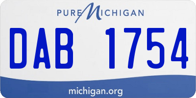 MI license plate DAB1754