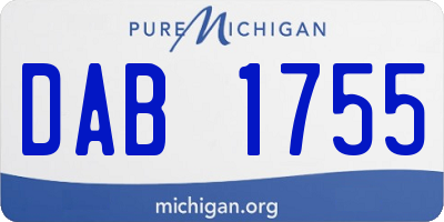 MI license plate DAB1755