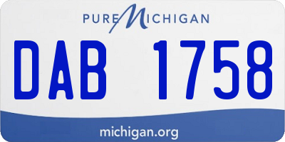 MI license plate DAB1758