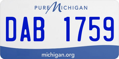 MI license plate DAB1759