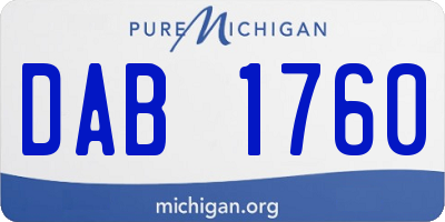 MI license plate DAB1760