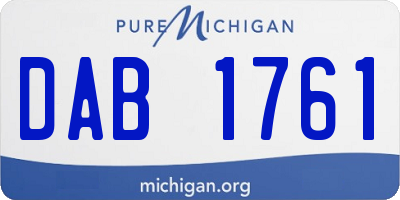 MI license plate DAB1761