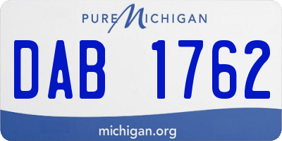 MI license plate DAB1762