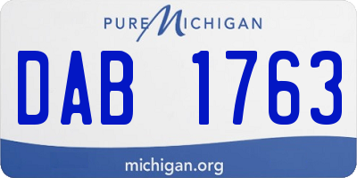 MI license plate DAB1763