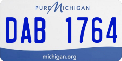 MI license plate DAB1764