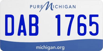 MI license plate DAB1765