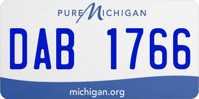 MI license plate DAB1766