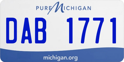 MI license plate DAB1771