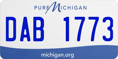 MI license plate DAB1773