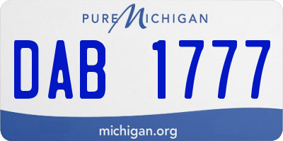 MI license plate DAB1777